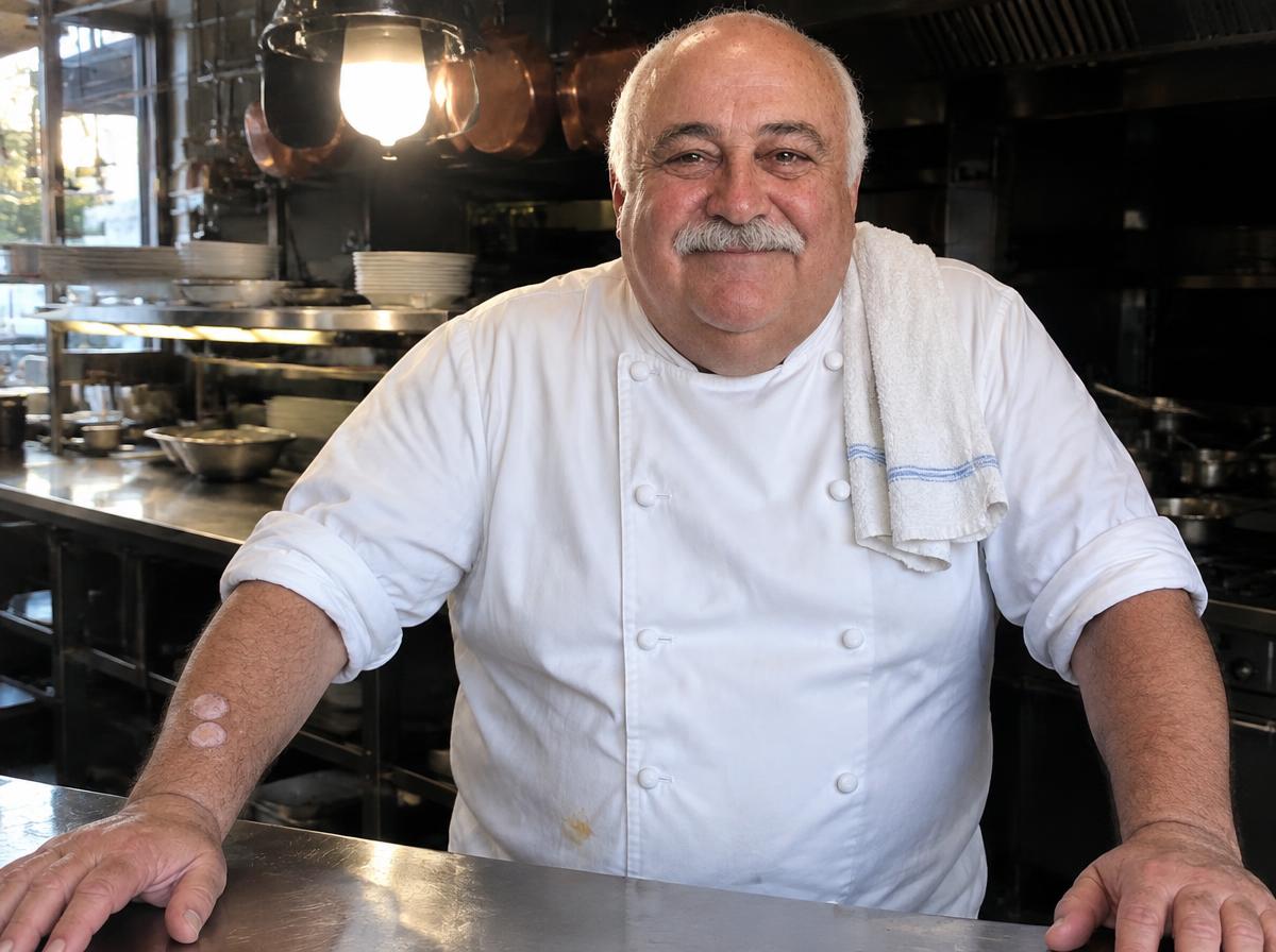 Chef Tony Ricci at the pass of his kitchen